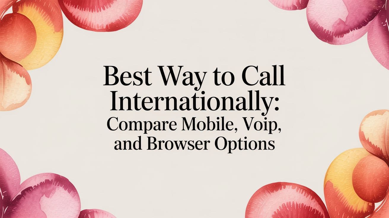 Best Way to Call Internationally: Compare Mobile, VOIP, and Browser Options